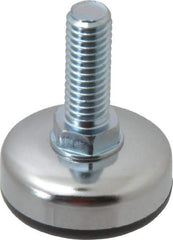 Vlier - 3/8-16 Bolt Thread, Stud Mount Leveling Pad & Mount - 200 Max Lb Capacity, 1.38" Base Diam, 0.98" Thread Length - Industrial Tool & Supply