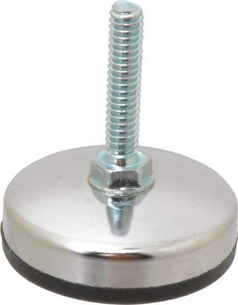 Vlier - 1/4-20 Bolt Thread, Stud Mount Leveling Pad & Mount - 200 Max Lb Capacity, 1.65" Base Diam, 1.18" Thread Length - Industrial Tool & Supply