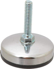 Vlier - 1/4-20 Bolt Thread, Stud Mount Leveling Pad & Mount - 200 Max Lb Capacity, 1.65" Base Diam, 1.18" Thread Length - Industrial Tool & Supply
