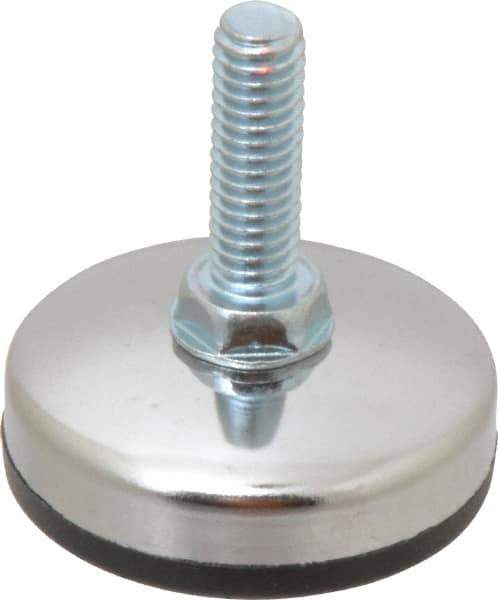 Vlier - 5/16-18 Bolt Thread, Stud Mount Leveling Pad & Mount - 200 Max Lb Capacity, 1.65" Base Diam, 0.98" Thread Length - Industrial Tool & Supply