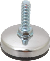 Vlier - 5/16-18 Bolt Thread, Stud Mount Leveling Pad & Mount - 200 Max Lb Capacity, 1.65" Base Diam, 0.98" Thread Length - Industrial Tool & Supply
