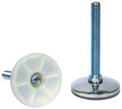 Vlier - 3/8-16 Bolt Thread, Stud Mount Leveling Pad & Mount - 250 Max Lb Capacity, 1.97" Base Diam, 0.98" Thread Length - Industrial Tool & Supply