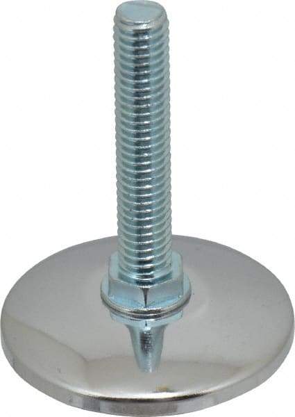 Vlier - 3/8-16 Bolt Thread, Stud Mount Leveling Pad & Mount - 250 Max Lb Capacity, 1.97" Base Diam, 1.97" Thread Length - Industrial Tool & Supply