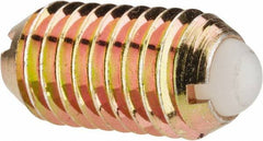 Vlier - M10x1.5, 6mm Ball Diam, 19mm Body Length, 2.01mm Max Ball Reach, Threaded Ball Plunger - Steel Body, Nylon Ball, 13.49 Lb Initial End Force, 20.23 Lb Final End Force - Industrial Tool & Supply