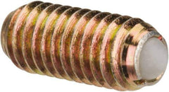 Vlier - M6x1.0, 3.5mm Ball Diam, 14mm Body Length, 1mm Max Ball Reach, Threaded Ball Plunger - Steel Body, Nylon Ball, 6.29 Lb Initial End Force, 9 Lb Final End Force - Industrial Tool & Supply