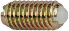 Vlier - M8x1.25, 5mm Ball Diam, 16mm Body Length, 1.5mm Max Ball Reach, Threaded Ball Plunger - Steel Body, Nylon Ball, 9 Lb Initial End Force, 13.49 Lb Final End Force - Industrial Tool & Supply