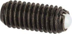 Vlier - M6x1.0, 3.5mm Ball Diam, 14mm Body Length, 1mm Max Ball Reach, Threaded Ball Plunger - Steel Body, Nylon Ball, 2.02 Lb Initial End Force, 2.92 Lb Final End Force - Industrial Tool & Supply