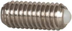 Vlier - M6x1.0, 3.5mm Ball Diam, 14mm Body Length, 1mm Max Ball Reach, Threaded Ball Plunger - Stainless Steel Body, Nylon Ball, 6.29 Lb Initial End Force, 9 Lb Final End Force - Industrial Tool & Supply