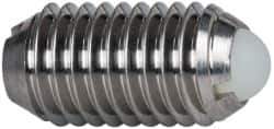 Vlier - M10x1.5, 6mm Ball Diam, 19mm Body Length, 2.01mm Max Ball Reach, Threaded Ball Plunger - Stainless Steel Body, Nylon Ball, 1.8 Lb Initial End Force, 3.37 Lb Final End Force - Industrial Tool & Supply