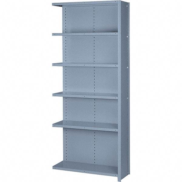 Lyon - 6 Shelf, 600 Lb. Capacity, Closed Shelving Add-On Unit - 36 Inch Wide x 18 Inch Deep x 84 Inch High, Gray - Industrial Tool & Supply