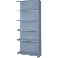 Lyon - 6 Shelf, 600 Lb. Capacity, Closed Shelving Add-On Unit - 36 Inch Wide x 18 Inch Deep x 84 Inch High, Gray - Industrial Tool & Supply