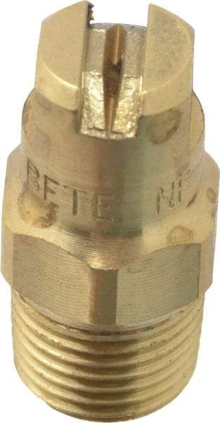 Bete Fog Nozzle - 1/8" Pipe, 90° Spray Angle, Brass, Standard Fan Nozzle - Male Connection, 0.79 Gal per min at 100 psi, 0.057" Orifice Diam - Industrial Tool & Supply