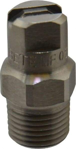 Bete Fog Nozzle - 1/8" Pipe, 90° Spray Angle, Grade 303 Stainless Steel, Standard Fan Nozzle - Male Connection, 0.79 Gal per min at 100 psi, 0.057" Orifice Diam - Industrial Tool & Supply