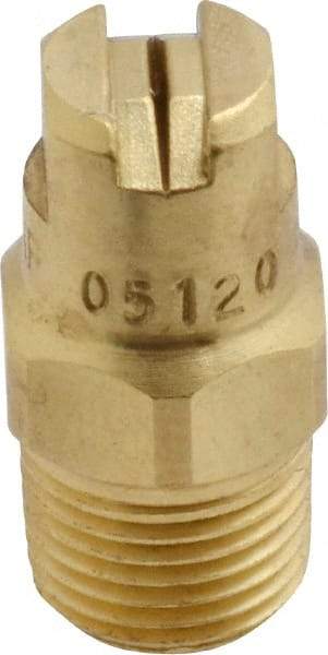 Bete Fog Nozzle - 1/8" Pipe, 120° Spray Angle, Brass, Standard Fan Nozzle - Male Connection, 0.79 Gal per min at 100 psi, 0.057" Orifice Diam - Industrial Tool & Supply