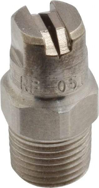 Bete Fog Nozzle - 1/8" Pipe, 120° Spray Angle, Grade 303 Stainless Steel, Standard Fan Nozzle - Male Connection, 0.79 Gal per min at 100 psi, 0.057" Orifice Diam - Industrial Tool & Supply