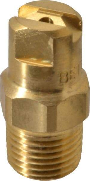 Bete Fog Nozzle - 1/8" Pipe, 30° Spray Angle, Brass, Standard Fan Nozzle - Male Connection, 1.26 Gal per min at 100 psi, 0.072" Orifice Diam - Industrial Tool & Supply