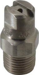 Bete Fog Nozzle - 1/8" Pipe, 30° Spray Angle, Grade 303 Stainless Steel, Standard Fan Nozzle - Male Connection, 1.26 Gal per min at 100 psi, 0.072" Orifice Diam - Industrial Tool & Supply