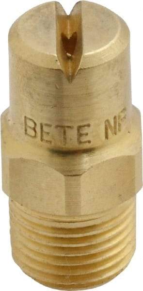 Bete Fog Nozzle - 1/8" Pipe, 90° Spray Angle, Brass, Standard Fan Nozzle - Male Connection, 1.58 Gal per min at 100 psi, 0.08" Orifice Diam - Industrial Tool & Supply