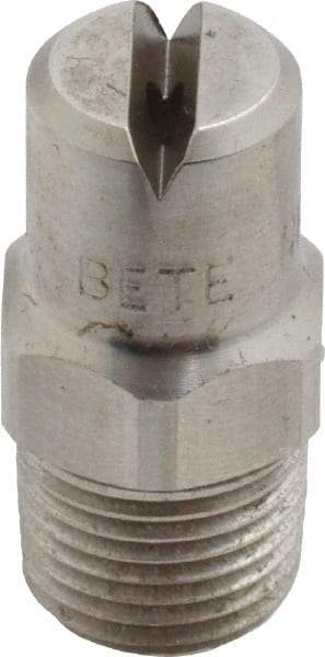Bete Fog Nozzle - 1/8" Pipe, 90° Spray Angle, Grade 303 Stainless Steel, Standard Fan Nozzle - Male Connection, 1.58 Gal per min at 100 psi, 0.08" Orifice Diam - Industrial Tool & Supply