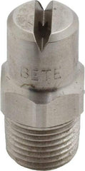 Bete Fog Nozzle - 1/8" Pipe, 90° Spray Angle, Grade 303 Stainless Steel, Standard Fan Nozzle - Male Connection, 1.58 Gal per min at 100 psi, 0.08" Orifice Diam - Industrial Tool & Supply