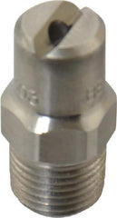Bete Fog Nozzle - 1/8" Pipe, 65° Spray Angle, Grade 303 Stainless Steel, Standard Fan Nozzle - Male Connection, 3.16 Gal per min at 100 psi, 0.109" Orifice Diam - Industrial Tool & Supply