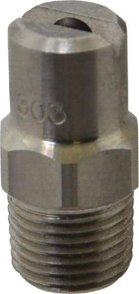 Bete Fog Nozzle - 1/8" Pipe, 90° Spray Angle, Grade 303 Stainless Steel, Standard Fan Nozzle - Male Connection, 4.74 Gal per min at 100 psi, 0.141" Orifice Diam - Industrial Tool & Supply