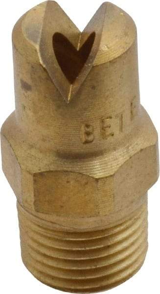 Bete Fog Nozzle - 1/8" Pipe, 65° Spray Angle, Brass, Standard Fan Nozzle - Male Connection, 6.32 Gal per min at 100 psi, 5/32" Orifice Diam - Industrial Tool & Supply