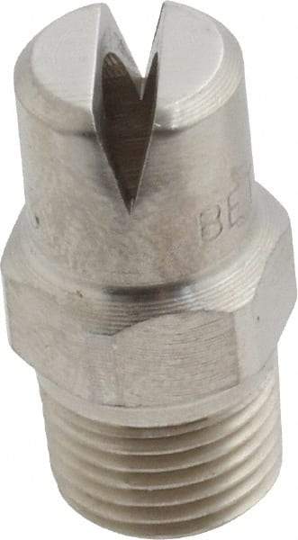 Bete Fog Nozzle - 1/8" Pipe, 120° Spray Angle, Grade 303 Stainless Steel, Standard Fan Nozzle - Male Connection, 6.32 Gal per min at 100 psi, 5/32" Orifice Diam - Industrial Tool & Supply