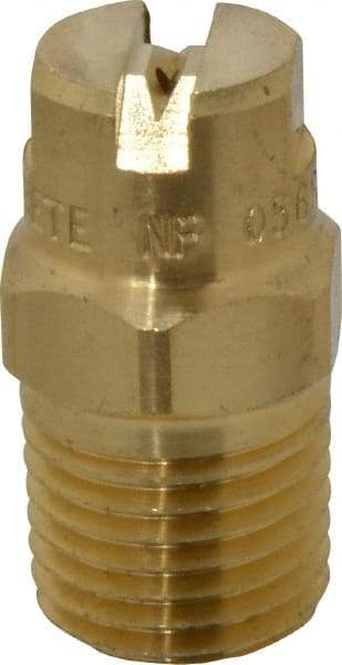 Bete Fog Nozzle - 1/4" Pipe, 65° Spray Angle, Brass, Standard Fan Nozzle - Male Connection, 0.79 Gal per min at 100 psi, 0.057" Orifice Diam - Industrial Tool & Supply