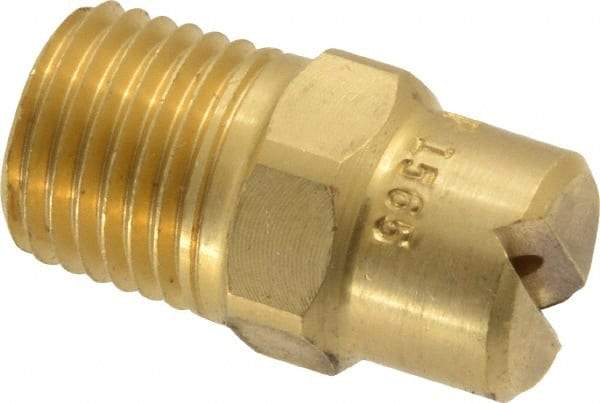 Bete Fog Nozzle - 1/4" Pipe, 65° Spray Angle, Brass, Standard Fan Nozzle - Male Connection, 2.37 Gal per min at 100 psi, 3/32" Orifice Diam - Industrial Tool & Supply
