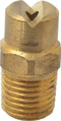 Bete Fog Nozzle - 1/4" Pipe, 30° Spray Angle, Grade 303 Brass, Standard Fan Nozzle - Male Connection, 4.74 Gal per min at 100 psi, 0.141" Orifice Diam - Industrial Tool & Supply
