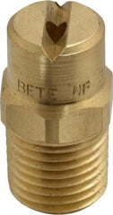 Bete Fog Nozzle - 1/4" Pipe, 65° Spray Angle, Brass, Standard Fan Nozzle - Male Connection, 4.74 Gal per min at 100 psi, 0.141" Orifice Diam - Industrial Tool & Supply
