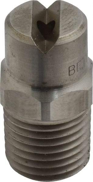 Bete Fog Nozzle - 1/4" Pipe, 65° Spray Angle, Grade 303 Stainless Steel, Standard Fan Nozzle - Male Connection, 4.74 Gal per min at 100 psi, 0.141" Orifice Diam - Industrial Tool & Supply