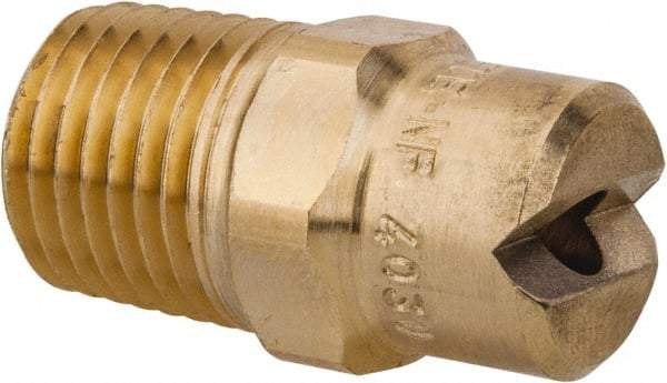 Bete Fog Nozzle - 1/4" Pipe, 30° Spray Angle, Brass, Standard Fan Nozzle - Male Connection, 6.32 Gal per min at 100 psi, 5/32" Orifice Diam - Industrial Tool & Supply