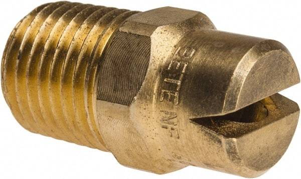 Bete Fog Nozzle - 1/4" Pipe, 120° Spray Angle, Brass, Standard Fan Nozzle - Male Connection, 6.32 Gal per min at 100 psi, 5/32" Orifice Diam - Industrial Tool & Supply