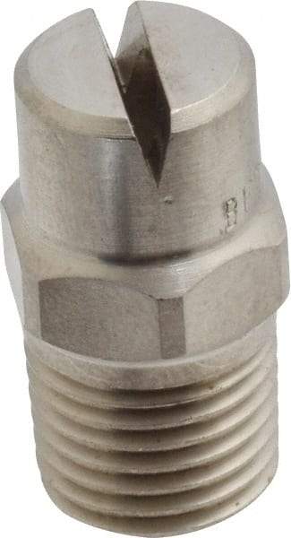 Bete Fog Nozzle - 1/4" Pipe, 120° Spray Angle, Grade 303 Stainless Steel, Standard Fan Nozzle - Male Connection, 6.32 Gal per min at 100 psi, 5/32" Orifice Diam - Industrial Tool & Supply