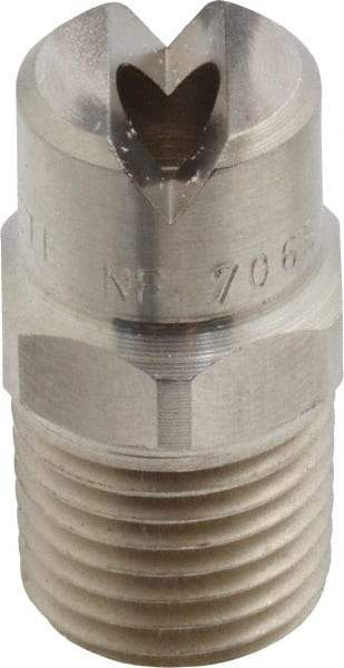 Bete Fog Nozzle - 1/4" Pipe, 65° Spray Angle, Grade 303 Stainless Steel, Standard Fan Nozzle - Male Connection, 11.1 Gal per min at 100 psi, 0.203" Orifice Diam - Industrial Tool & Supply