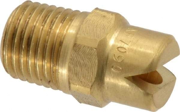 Bete Fog Nozzle - 1/4" Pipe, 90° Spray Angle, Brass, Standard Fan Nozzle - Male Connection, 11.1 Gal per min at 100 psi, 0.203" Orifice Diam - Industrial Tool & Supply