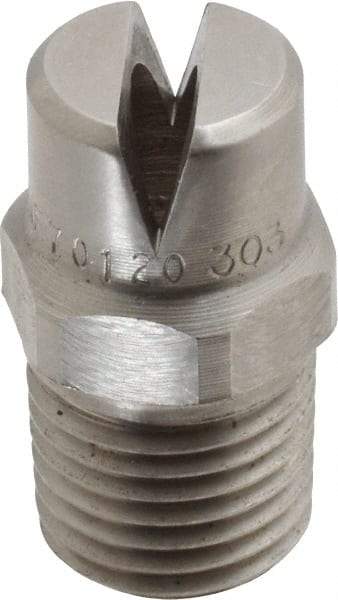 Bete Fog Nozzle - 1/4" Pipe, 120° Spray Angle, Grade 303 Stainless Steel, Standard Fan Nozzle - Male Connection, 11.1 Gal per min at 100 psi, 0.203" Orifice Diam - Industrial Tool & Supply