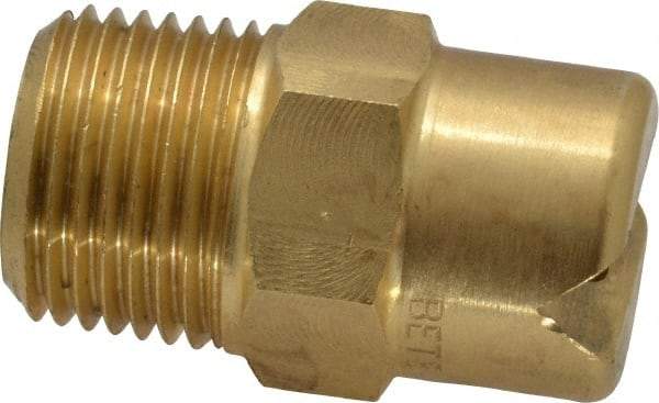 Bete Fog Nozzle - 3/8" Pipe, 65° Spray Angle, Brass, Standard Fan Nozzle - Male Connection, 11.1 Gal per min at 100 psi, 0.203" Orifice Diam - Industrial Tool & Supply