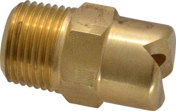 Bete Fog Nozzle - 3/8" Pipe, 65° Spray Angle, Brass, Standard Fan Nozzle - Male Connection, 15.8 Gal per min at 100 psi, 1/4" Orifice Diam - Industrial Tool & Supply