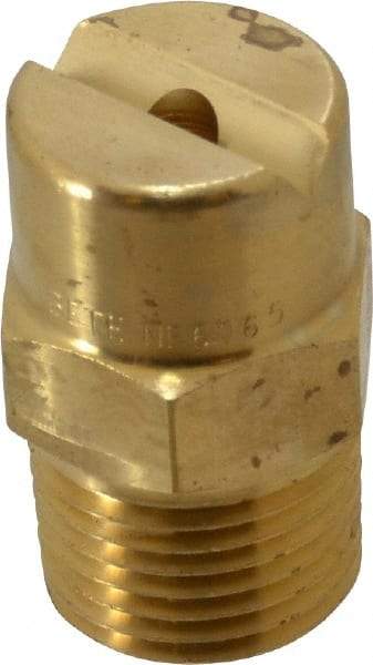 Bete Fog Nozzle - 1/2" Pipe, 65° Spray Angle, Brass, Standard Fan Nozzle - Male Connection, 9.49 Gal per min at 100 psi, 0.186" Orifice Diam - Industrial Tool & Supply