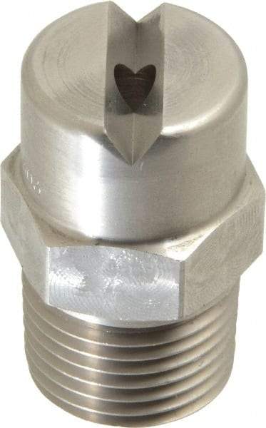Bete Fog Nozzle - 1/2" Pipe, 65° Spray Angle, Grade 303 Stainless Steel, Standard Fan Nozzle - Male Connection, 9.49 Gal per min at 100 psi, 0.186" Orifice Diam - Industrial Tool & Supply