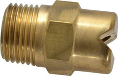 Bete Fog Nozzle - 1/2" Pipe, 65° Spray Angle, Brass, Standard Fan Nozzle - Male Connection, 15.8 Gal per min at 100 psi, 1/4" Orifice Diam - Industrial Tool & Supply