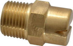 Bete Fog Nozzle - 1/2" Pipe, 120° Spray Angle, Brass, Standard Fan Nozzle - Male Connection, 15.8 Gal per min at 100 psi, 1/4" Orifice Diam - Industrial Tool & Supply