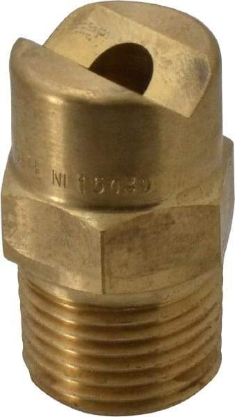 Bete Fog Nozzle - 1/2" Pipe, 30° Spray Angle, Brass, Standard Fan Nozzle - Male Connection, 23.7 Gal per min at 100 psi, 19/64" Orifice Diam - Industrial Tool & Supply