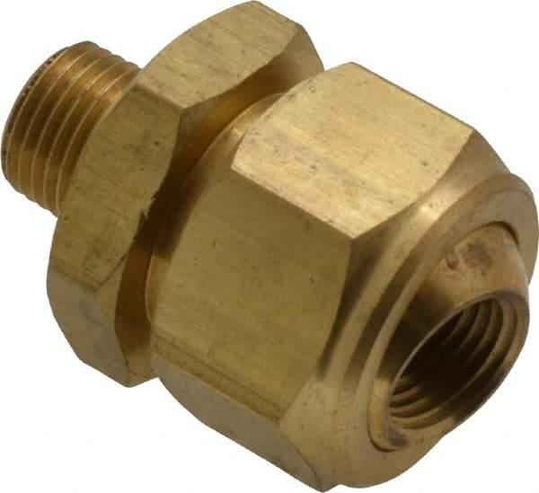 Bete Fog Nozzle - 1/8" Pipe, 40 to 70° Spray Angle, Brass, Adjustable Swivel Joint Nozzle - For Use With Bete - Nozzles Where Alignment of The Spray Direction is Required - Industrial Tool & Supply