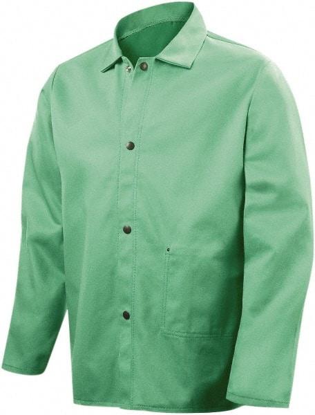 Steiner - Size S Flame Resistant/Retardant Jacket - Green, Cotton, Snaps Closure, 36 to 38" Chest - Industrial Tool & Supply