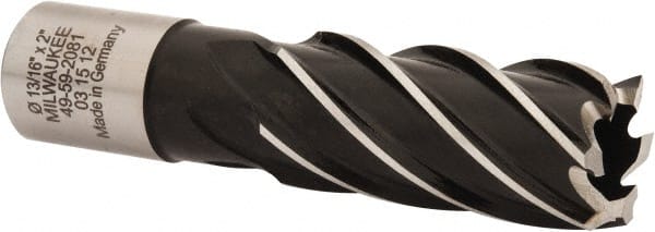 Milwaukee Tool - 13/16" Diam x 2" Deep High Speed Steel Annular Cutter - Industrial Tool & Supply