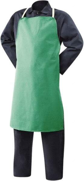 Steiner - 24 x 36" Flame Resistant/Retardant & Welding Bib Apron - Cotton, 10 oz Material, Green, 0 Pockets, Tie Waist & Neck Strap Closure, Flame Resistant - Industrial Tool & Supply